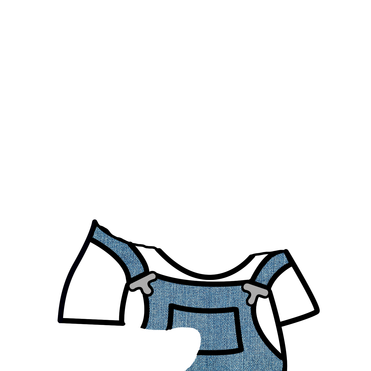 Blue Overall White Shirt