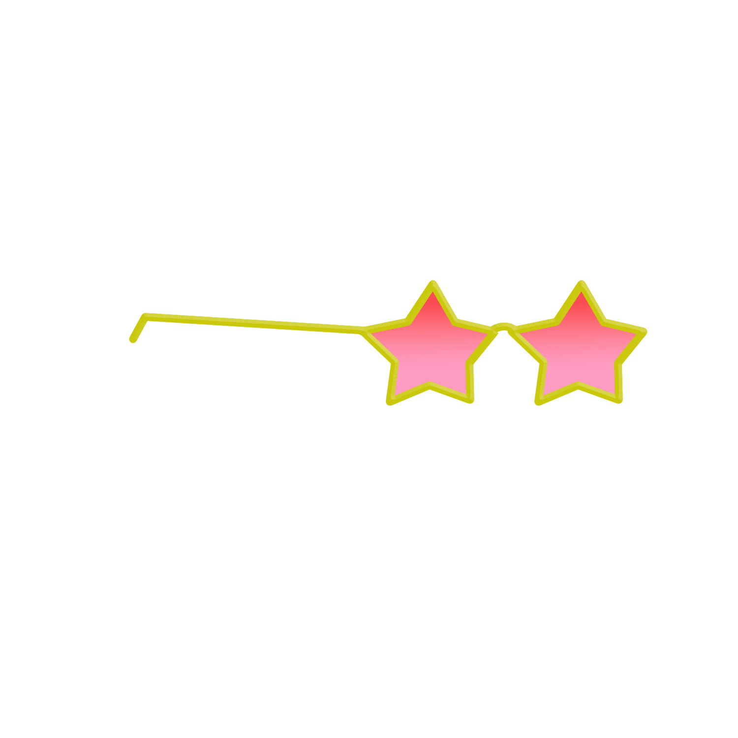 Gold Pink Star Glasses
